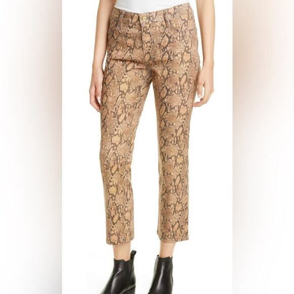 Frame Denim Denim - Frame Le High Python Print Ankle Crop Coated Skinny Jeans Size 26 NWT